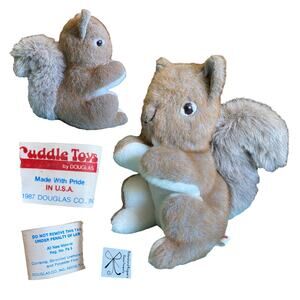 Cuddle Toys by Douglas 1987 80s 10" Squirrel Plush